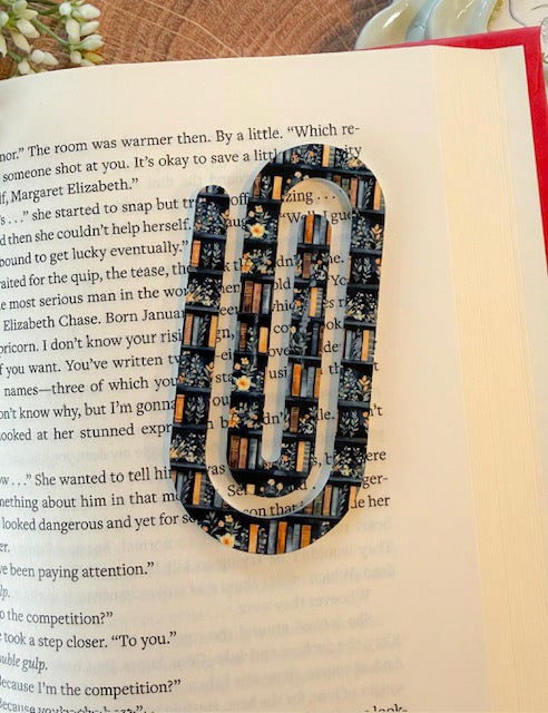 Dark Book Shelf Jumbo Paper Clip Bookmark