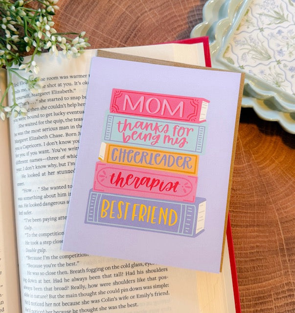 Mom Book Stack Mother's Day Card