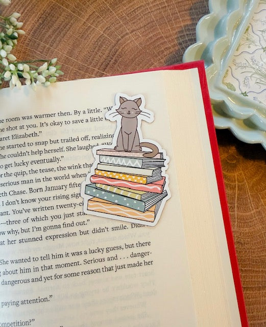 Cat Book Stack Magnet